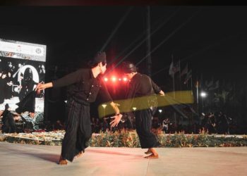 SSBTK menampilkan tari kolosal Topi Le'leng dan Pabbitte Passapu pada event Makassar International Eight Festival