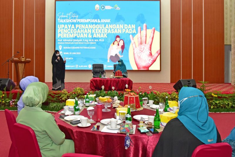 Tim Penggerak PKK Sulsel bekerjasama dengan Andalan Mengaji, menggelar Talkshow Perempuan dan Anak, di Baruga Karaeng Pattingalloang