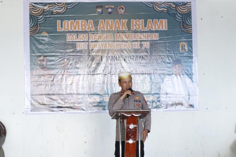 Dalam rangka menyambut HUT Bhayangkara ke 76 Polres Bulukumba Polda Sulsel mengadakan Lomba Anak Islami yakni Lomba Adzan dan Ceramah