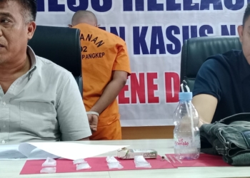 Pengungkapan kasus melalui pres release pada (16/5). Di aula polres Pangkep